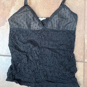 Black lace and polka dot top Zara